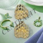 CentraLit Heart Gold Crystal Tea Light Candle Holders Votive Candle Holders, Tealight Holders Pillar Candle Stands Candle Centerpieces for Dining Table Wedding Party Home Décor-Gold (Pack of 4)