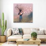 Random Printed Multicolor Abstract Modern Art Canvas Painting