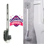 Homeleven Toilet Cleaning Brush Combo Set Golf Design Silicone Toilet Brush and Double-Sided Flexible Hockey Toilet Brush (Pack of 2) - Multicolor