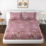 DECOROLOGY Premium Cotton Elastic Fitted Bedsheets with 2 King Size Pillow Covers | Double Bed with All Around Elastic 180 TC Supersoft , Size King Size (Double)