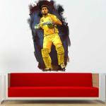 StickMe Multicolor Vinyl Murali Vijay Cricket Wall Sticker
