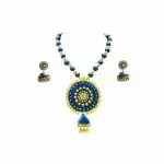 Creative Canal Ethnic Handmade Terracotta Necklace and Earrings Jewellery Set for Women