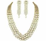 Gyaan Jewels Handmade Gold Plated Alloy Earring, Necklace and Ring Set Gold (Women, Girls) Free Size