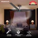 Maxotech Cresto amez 5 Star 1200 mm BLDC Motor with Remote 3 Blade Ceiling Fan (Smoked Brown, Pack of 1)