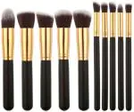 Yoana Black Professional Series Kabuki Makeup Brush Set (Set Of 10)