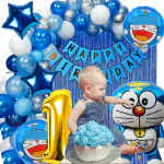 House of Banter Cartoon Doraemon Decoration Pack of 69pc for 1st Birthday Party Decoration/ Birthday Party for Kids/ Kids Room Decoration Pack