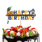 Festiko Kanha Bal Gopal Theme Happy Birthday Cake Topper, Cake Decoration Supplies, Kanha Bal Gopal Janmashtami Decoration
