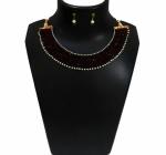 JAYA VISION ENTERPRISES Maroon Crystal beaded with Pearl Beautiful Choker-tg64