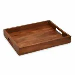 ARIYA HOME Wooden Serving Tray | Cutout Handle, Designer | for Serving Food, Snacks and Drinks | Perfect for Everyday Use, Home Decor, Dining Table, Kitchen