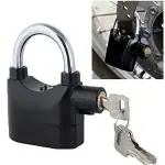REVALS Alarm Lock System Waterproof Black Anti-Theft Siren 110DBA Security Alarm Anti Potong Padlock with 3Keys
