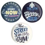 Dhcrafts Multicolor Metal Start Now Not Tomorrow, The Gym Is My Happy Hour, The Street Is My Gym Printed Fridge Magnet, 5.8 Cm (Pack Of 3)