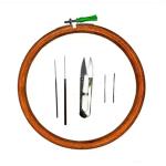 KHUSHA CREATIONS Embroidery Hoop kit with AARI needles, Cutter and Embroidery Needles