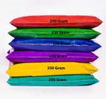 Bright bloom Multicolor Marble Rangoli Powder Colors Pooja Set - Red, Green, Yellow, Dark Blue, Purple, Sky Blue, 250 Gm (Set Of 6)