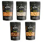 LILA DRY FRUITS Daily Needs Dry Fruits Combo Pack (1Kg) | American Almonds,California Walnuts, Afghani Anjeer, Bold Cashews, Dried Apricot (200gram Each)
