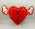 My Party Suppliers 3D Flying Heart Honeycomb Hanging for Wedding Anniversary Decoration, 20 cm (pack of 2)