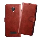 HANIRY Flip cover For Micromax Q380 flip cover / Q380 flip cover / Brown