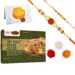 Delight Foods Dry Fruit Sohan Halwa 400g | Greeting Card, Pieces of 2 Rakhis