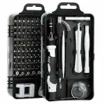 MeridianSemi 115 in 1 Precision Screwdriver Set, Magnetic Repair Tool Kit for Electronics, Mobile, Laptop, PC, Game Console, Watch, Eyeglasses, and Household Repairs (Black)