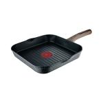 BERGNER Ultimate Marble Non Stick Grill Pan, 28 cm, Induction Base, Wooden Soft Touch Handle, Grey