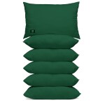 THE WOOD WHITE Microfiber Dark Green Soft Pillows Set of 6. 16 x 24 Inches
