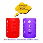 The Little Lookers Baby Feeding Bottle Silicone Warmer Cover/Sleeve Holder/Insulated Protection for Newborns/Infants/Babies (Red & Purple, 120 Ml)