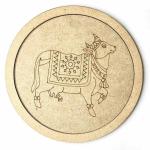 Earmark Pichwai Cow MDF Engraved Design Wall Plate Base with Frame Cutout for DIY Craft 8.Inch
