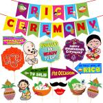 Party Propz Card Stock Annaprashana Photo Booth Prop (Set Of 17)