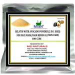 MGBN Gelatin With Avocado Powder 2 In 1 Uses For Face Mask, Hair Removal Skin Care 100 gm