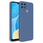 LIRAMARK Silicone Soft Back Cover Case for Oppo A15 / A15s (Silicone Blue)