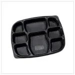Pocheon - 8 Compartment Plates - 50 Pcs - Meal Tray with Lid for Home, Outdoor, Restaurant, Delivery