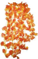 Litleo Autumn set of 5 Leaves Garland Red Maple Leaf Vine Fake Foliage Artificial Tree Branch Window Wall Hanging Ornament Home Decoration Bonsai Artificial Plant (180 cm, Orange)