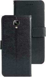 Xykos Black Artificial Leather Dual Protection Mobile Flip Cover for OnePlus 3, OnePlus 3T