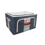 Kartunbox Blue Polyester Foldable Cloth Storage Box
