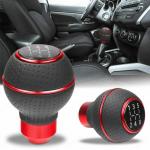 CARIZO Gear Shift Knob (Design - MOMO Silicone, Red) Universal Gear Lever Shifter knob with 3 Adapters Compatible with Maruti Suzuki WagonR K Series