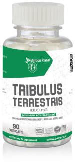 Nutrition Planet Tribulus Terrestris - Min. 60% Saponins for Post Workout Recovery (Unflavored - 90 Capsules, 45 Servings)