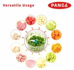 Flare Sanctum 450ml Kitchen Dori Handy Chopper for Vegetables & Fruits Manual Onion Dry Fruit Salad Maker Vegetable Quick String Chopper Machine, Cutter - 3 Stainless Steel Blades