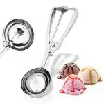 Inditradition Ice Cream Serving Scoop | Ice Cream Serving Spoon Scooper with Trigger Release, 5cm Diameter (Stainless Steel)