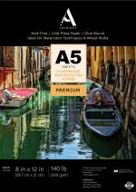 ArtRight Artists Watercolor Paper (A5 Pack of 80 Sheets, 300 GSM); Handmade Watercolour Paper for Artists