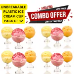 MR Unbreakable Plastic Transparent Ice Cream Cup 250ml (pack of 12)