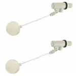 Ennius Ball Cock Set PTMT with Aluminum Rod and Ball, Durable Water Float Ballcock Valve Toilet Accessory for Home (Ivory, 25 mm) Pack of 2