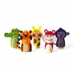 Shumee Multicolor Jungle Adventure Finger Puppets Set With 5 Different Animal Pegs (3 Plus Yrs)