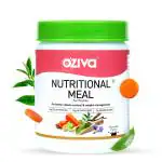 OZiva Nutritional Meal Women (High in Protein with Ayurvedic Herbs like Shatavari, Brahmi,Ginseng, Flax Seeds) for Weight Management, Meal Replacement Shake, Chocolate,500g
