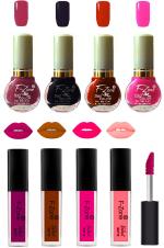 OUR BEAUTY Nail Polish And Lipstick Combo 254 (Pack Of 8)