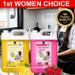Bliss & Blush Dish wash Liquids Yellow 5Liter & Pink 5Liter| LABSA & Paraben free | Safe for Baby & Pet Utensils| Soft on Hands