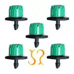 VAYAL IRRIGATIONS Adjustable Dripper | Drip Emitter 0-70 LPH | 360 Degree | 8 Drip Holes | Watering Equipment | For Drip Irrigation @ Tree Crops | Agriculture | Garden | Green & Black | Pack of 100