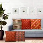 PLAN B Presents The Premium Collection of Cotton Blend Poly Carpet and Bandhani Theme Print Flap Cushion Cover 16 inch x 16 inch Set of 5