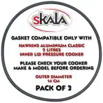 Skala Nitrile Rubber Gasket Compatible with Hawkins Classic 2 litres Inner LID Pressure Cooker (Pack of 3)
