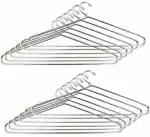 Zms Marketing Silver Steel Shirt Hangers For Shirt (Pack Of 12)