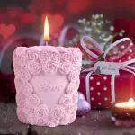 CANDLE_CABINETS Rose Flower Love Heart Candles PACK OF 3