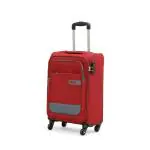 Citizen Wander Weave Trolley Bag for Travel 58 cms Small Cabin Luggage Bag | Polyester Soft Sided Suitcase for Travel with 4 Spinner Wheel & Built-in Combination Lock (Red)